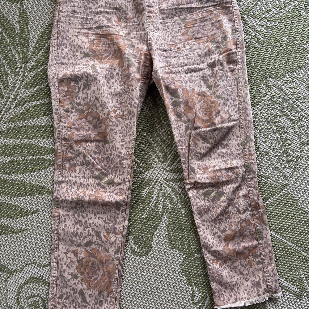 Leopard Print Pants with Floral Design